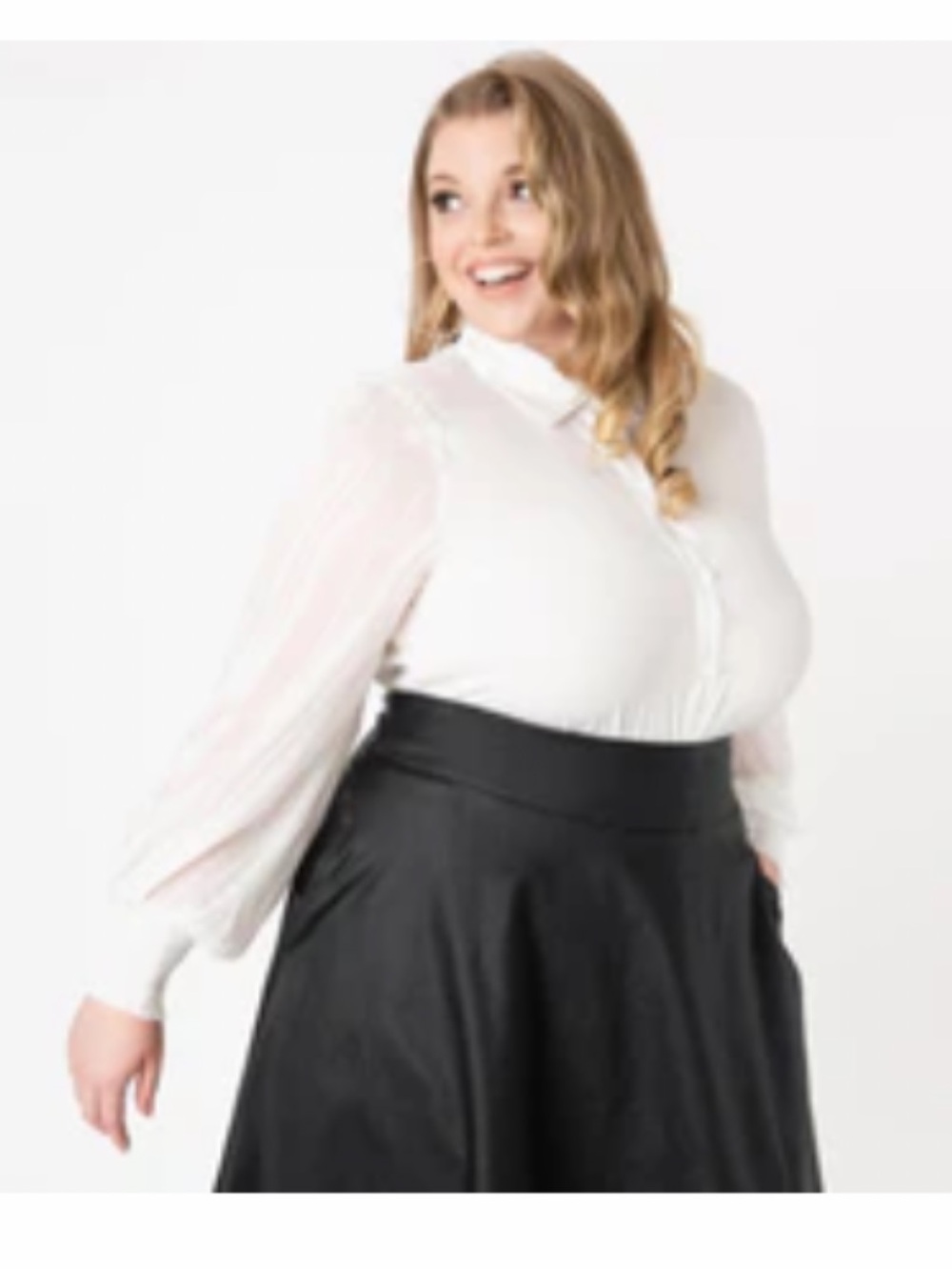 Unique Vintage Plus Size
1950s Ivory Shimmer
Jolene Blouse